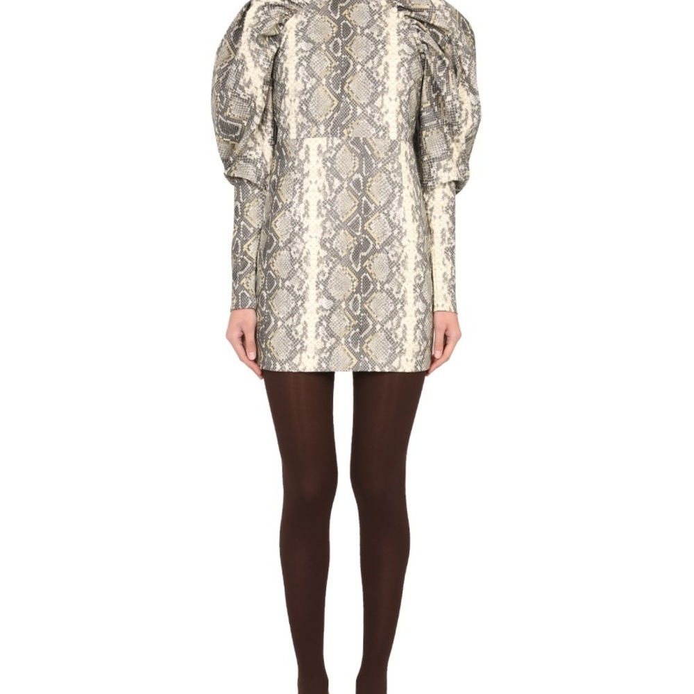ROTATE BIRGER CHRISTENSEN
"KIM" DRESS WITH PYTHON PRINT AND VOLUMINOUS SHOULDERS - Picture 7 of 9